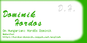 dominik hordos business card